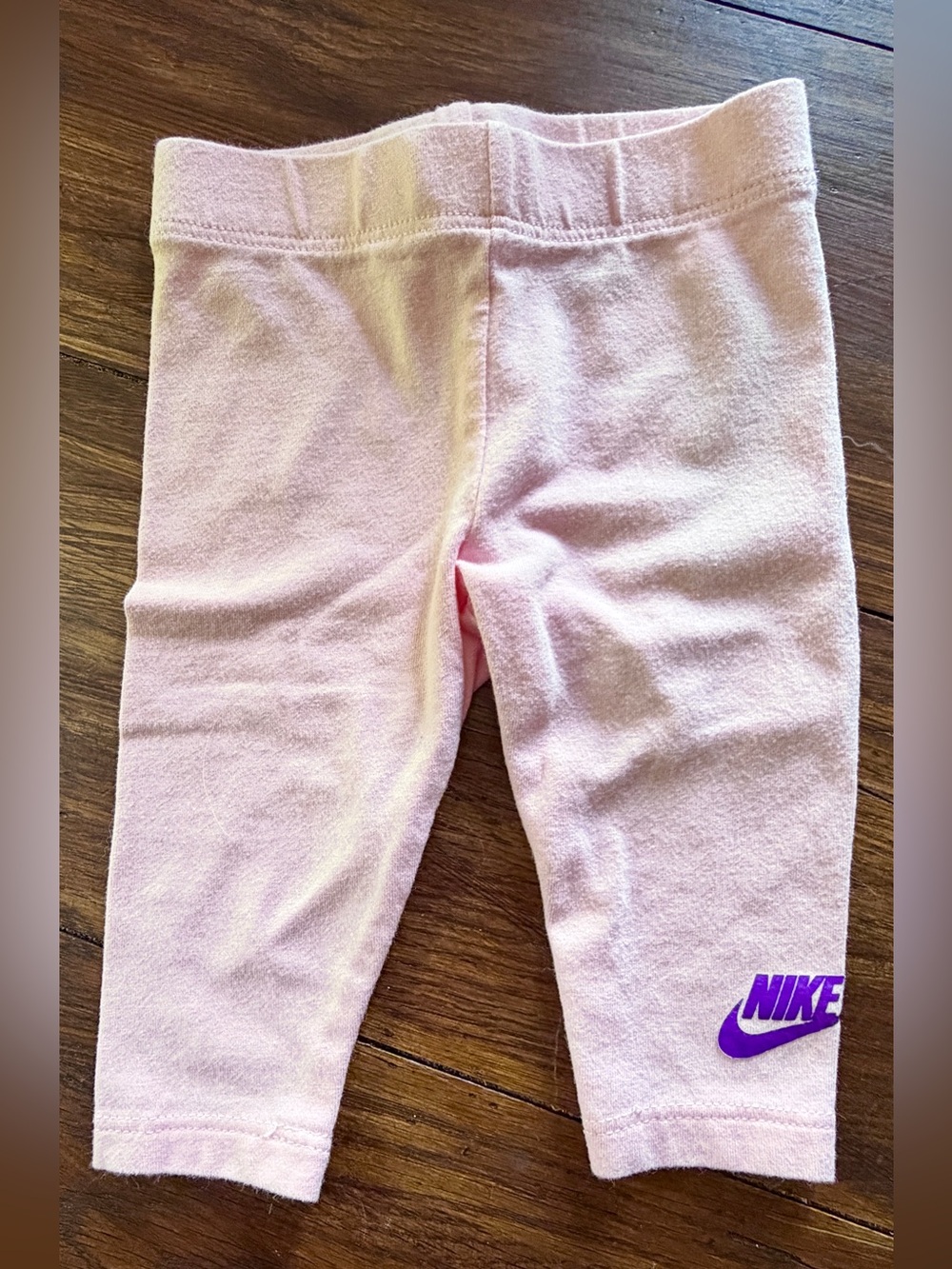 Nike Light Pink Baby Girls' Leggings with Purple Logo 3M
